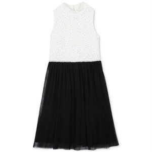 Mock Neck Pleated Dress